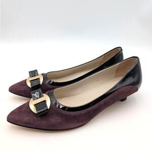 Amalfi by Rangoni Ariete Pointed Toe Pump Women's Eggplant/Black Size US11M EU42